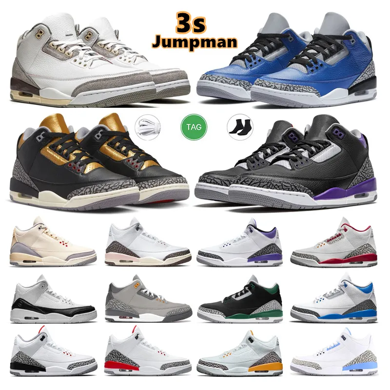 Jumpman 3s Basketball Shoes Mens Trainers Outdoor Sports Sneakers 3 Rust Pink Desert Elephant Fire Red UNC Court Purple Laser Orange Cardinal Hall Of Fame