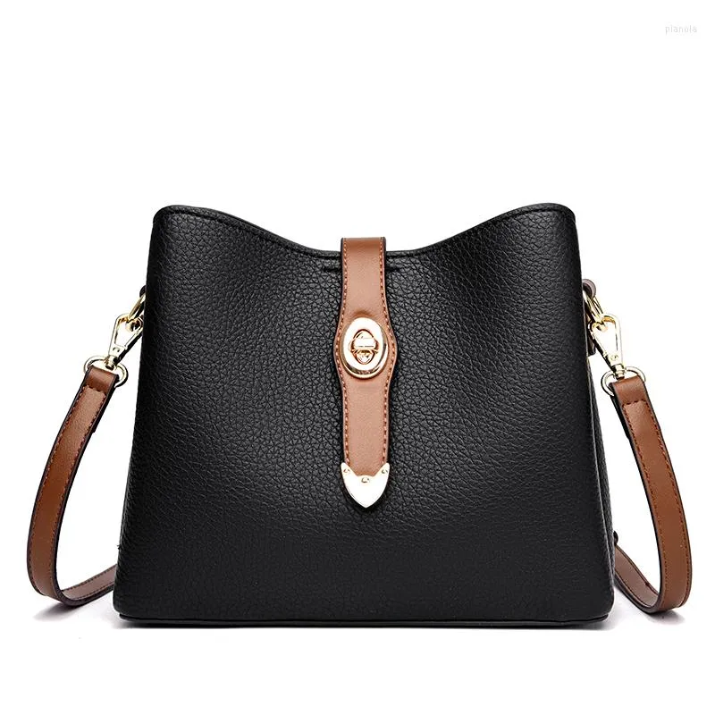 حقائب المساء 2023 Fashion Women Crossbody Geniune Leather Business Shopping يوميًا متعدد الوظائف مع جيوب كبيرة