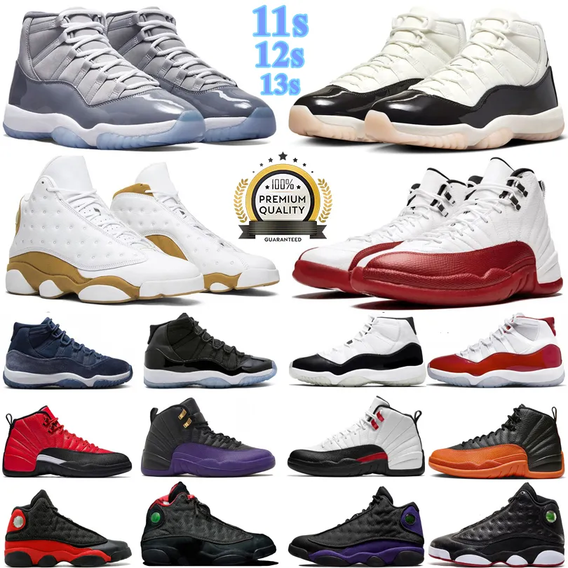 Nike air jordan retro Jumpman 11 12 13 Erkek Basketbol Ayakkabıları Platin Renk Tonu Concord Getirdi Space Jam taksi Royalty Retro Houndstooth Denizyıldızı 11s 12s 13s erkek