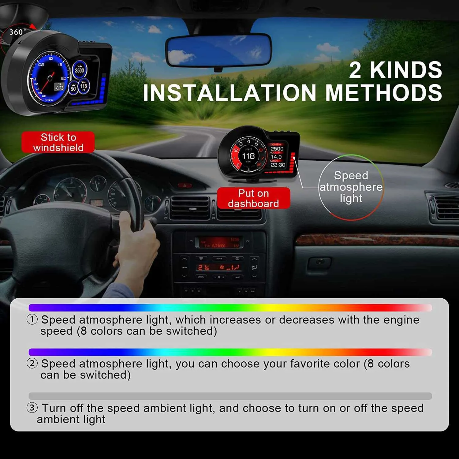 Jual Head Up Display HUD GPS OBD2 Speedometer Gauge Digital Car