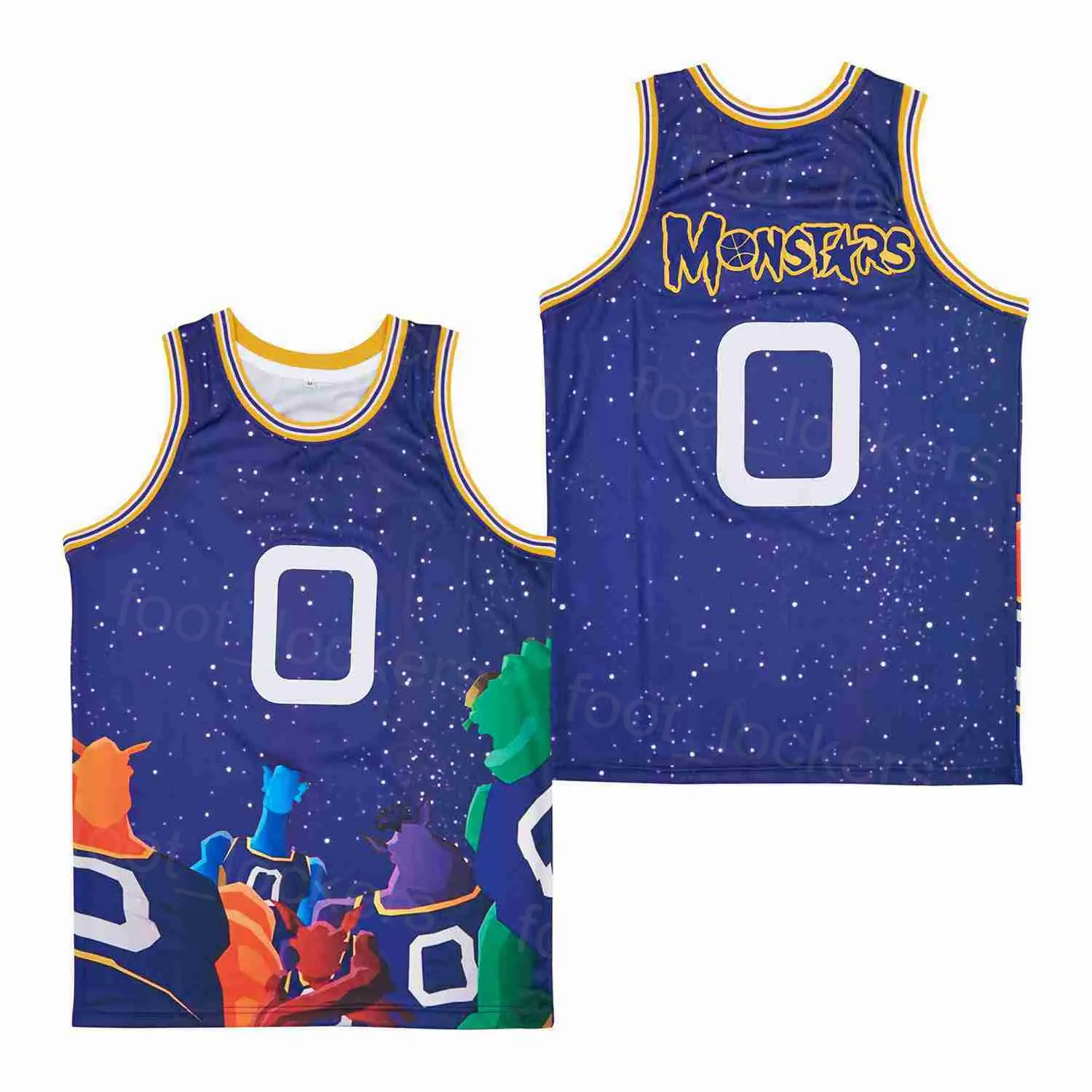 영화 농구 0 Monstars 영화 저지 남성 우주 잼 튜닝 스포츠 팬을위한 레트로 힙합 통기 가능한 팀 보라색 순수 면화 대학 고등학교 셔츠
