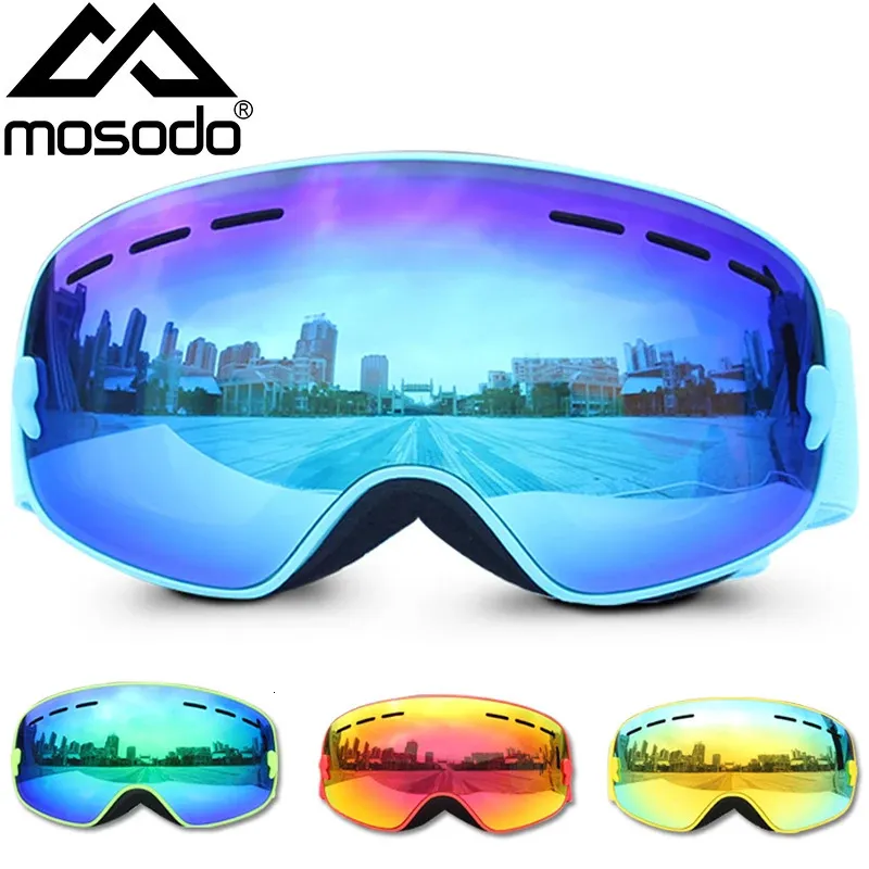 Lunettes de Ski Mosodo Kid petite taille pour enfants UV400 lunettes antibuée ski filles garçons Snowboard grand sphérique enfant 231127