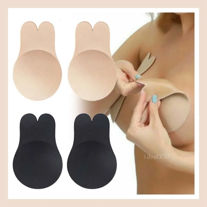 Dropship Adhesive Bra Strapless Sticky Invisible Push Up Silicone Bra For  Backless Dress With Nipple Covers to Sell Online at a Lower Price