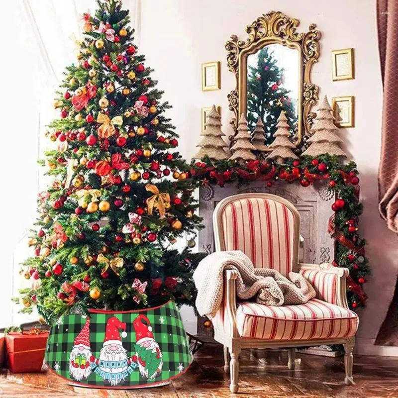 Decorazioni natalizie Collare per albero durevole Cintura festosa per gnomo di Babbo Natale Stampa Decorazione per interni natalizi Base per anello di Natale