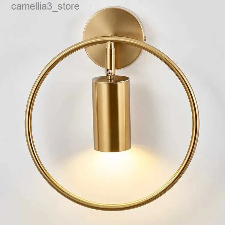 Wall Lamps Modern Led Wall Lamp Nordic Lighting Fixture Living Bedroom Bedside Sconces Minimalist Living Dining Room Spotlight Gold Lights Q231127