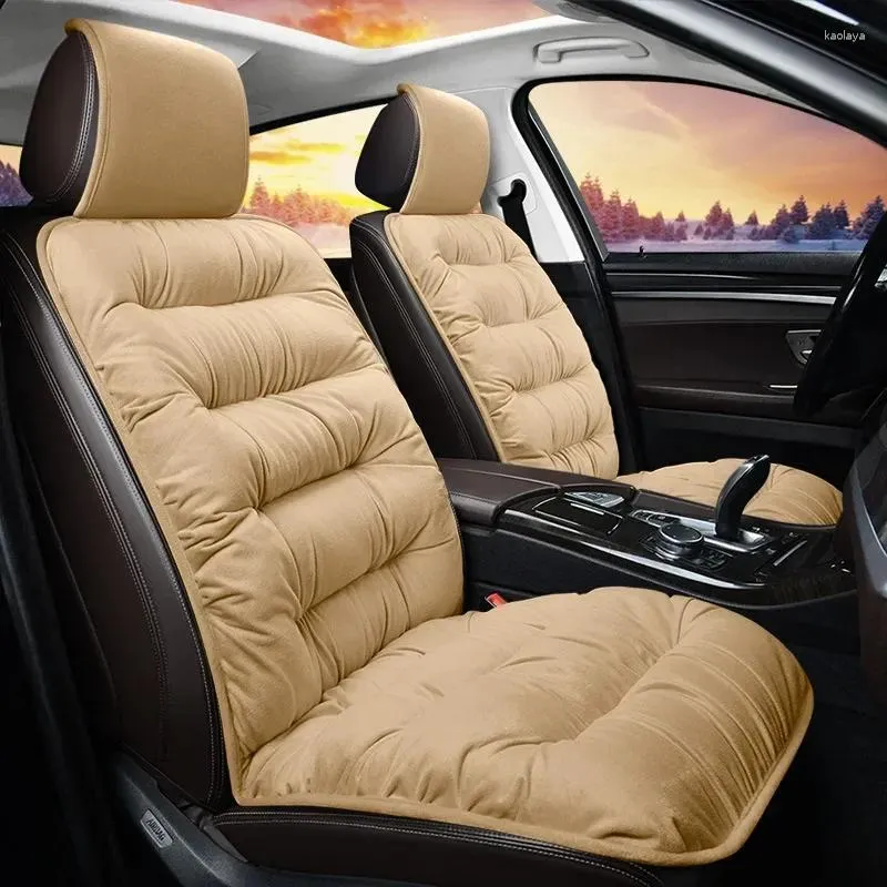 Capas de assento de carro 5 cores pelúcia inverno quente almofada macia antiderrapante almofada grossa capa de veludo acessório interior automotivo