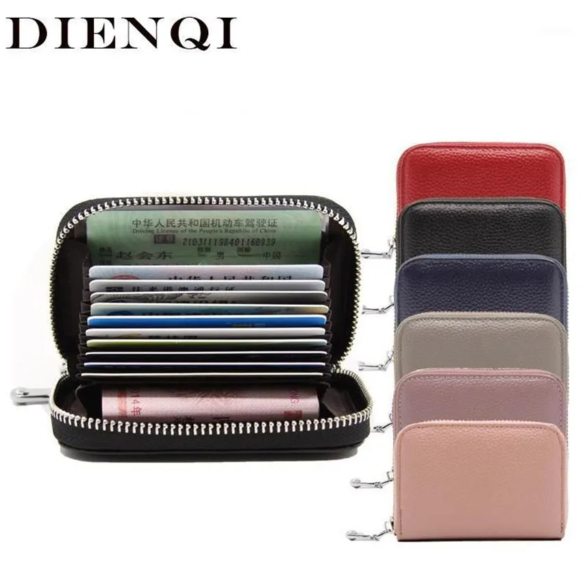 Rfid Genuine Leather Bank Holder Wallet Men Women Business Creditcard Cover Case Protection Cardholder porte carte1190W