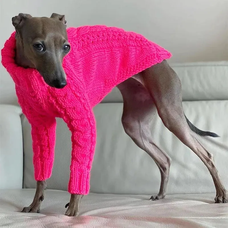 Pull Whippet Tricoté à La Main Vêtements Pour Lévriers Italiens Col Roulé Pull Grand Chien - France