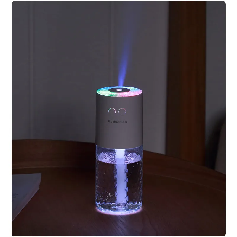 Humidifiers Wireless Humidifier Magical Crystal Projection Lamp Mini Portableair USB Car Home MagicalCrystal Humidifier 230427