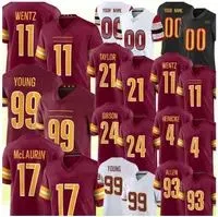 Football Jersey ``Commanders``17 Terry McLaurin 99 Chase Young 1 Jahan Dotson 21 Sean Taylor 11 Carson Wentz 93 Jonathan Allen 23 McKissic
