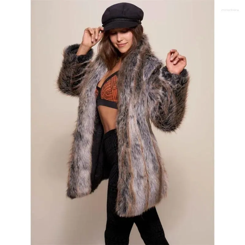 Manteau en fourrure pour femmes, vêtements chauds d'automne et d'hiver, en Imitation de laine, à la mode de tous les jours, 2023