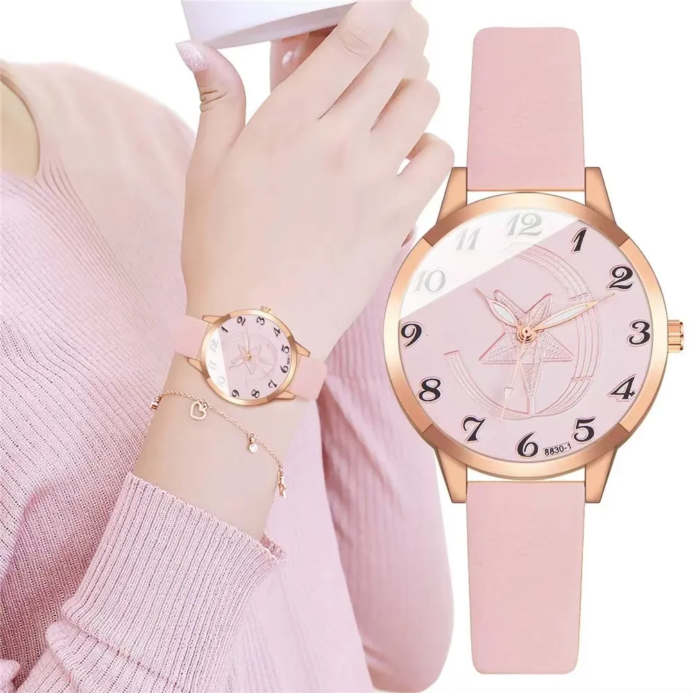 Lady Quartz Watch Watches Disual Watches Blue Black Black and Womens Watches Couples Milano Belt Pentagram Digital Fashion Personal