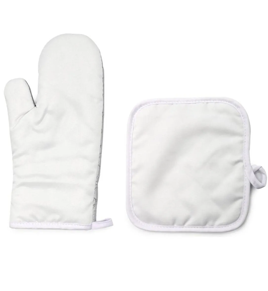 Epacket Sublimation Diy White Blank Canvas Bakeware Oven Mitts Pot Holder Set for Kitchen Cooking Baking293L3218078