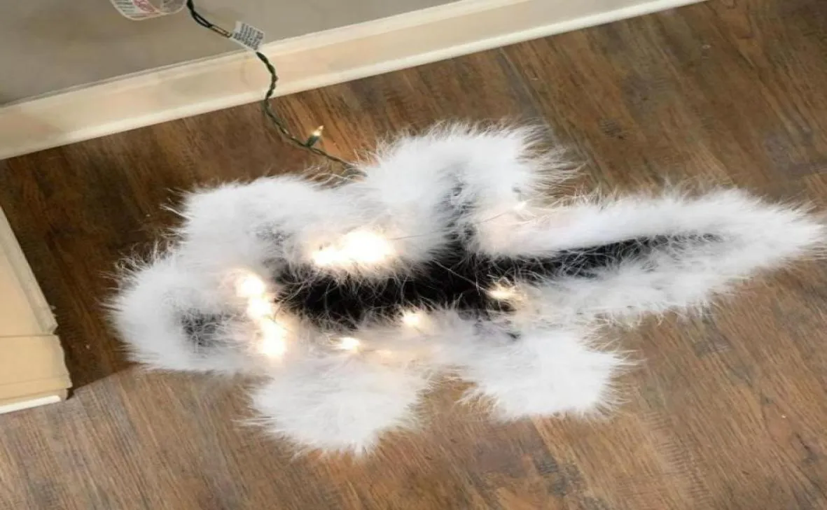 カーペットクリスマスバケーションライトアップフライドキャットラグ叔母ベサニー39S装飾的な毛皮トリミング面白いライト飾り付けました35451676961194