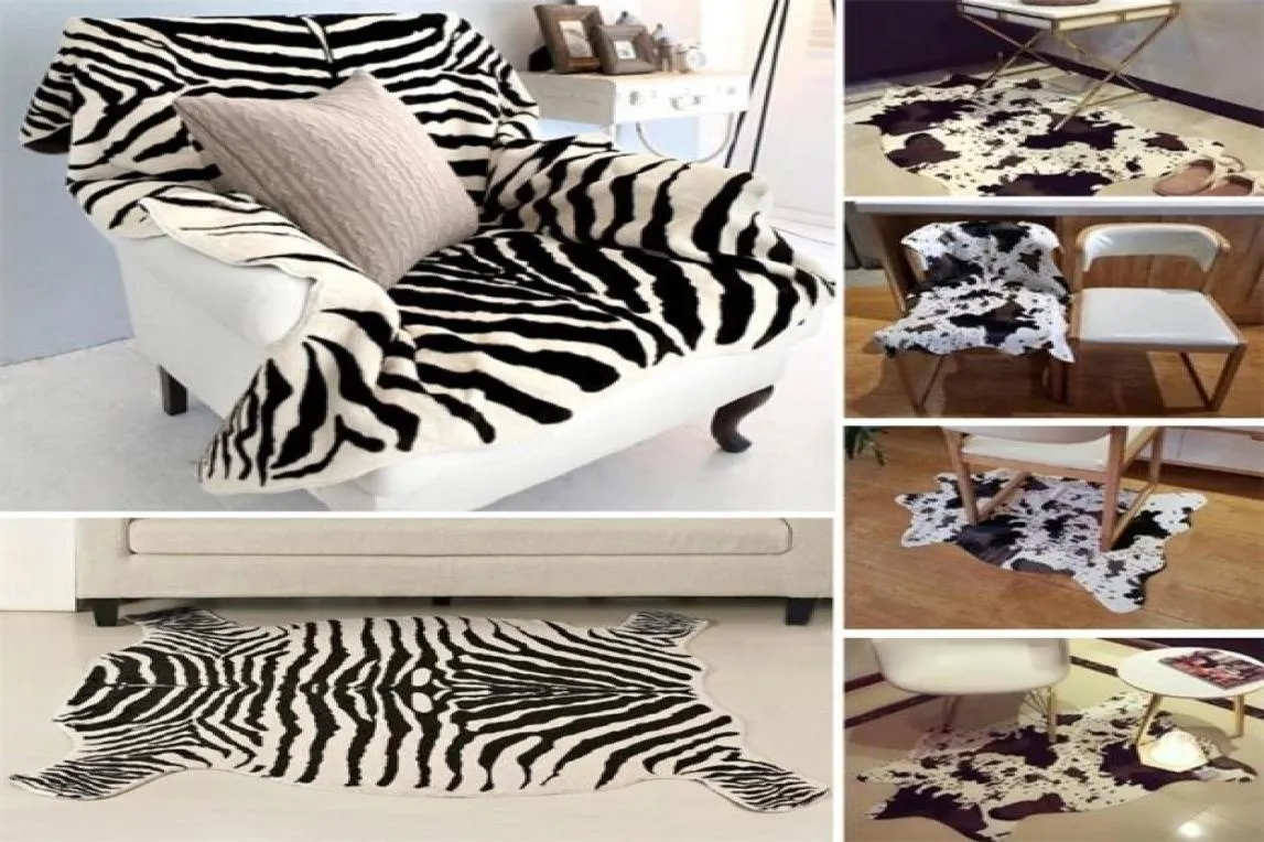 Tapis imprimés en 3D ZebraCow créatifs pour salon, antidérapants, animaux mignons, tapis de sol, paillasson de chambre, 2205046172227