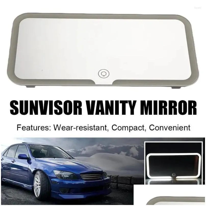 Autres accessoires d'intérieur Miroir de maquillage à visière LED à 3 modes avec gradation en continu, grand capteur tactile solaire rechargeable S Vanity Car X5F3 Otw2U