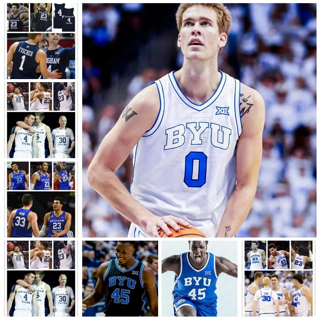 2023 XII BYU Cougars Basketball Jersey personnalisé Tanner Hayhurst Dallin Hall Nate Webb Fousseyni Traore Jared McGregor Hao Dong Jimmer Fredette BYU Maillots