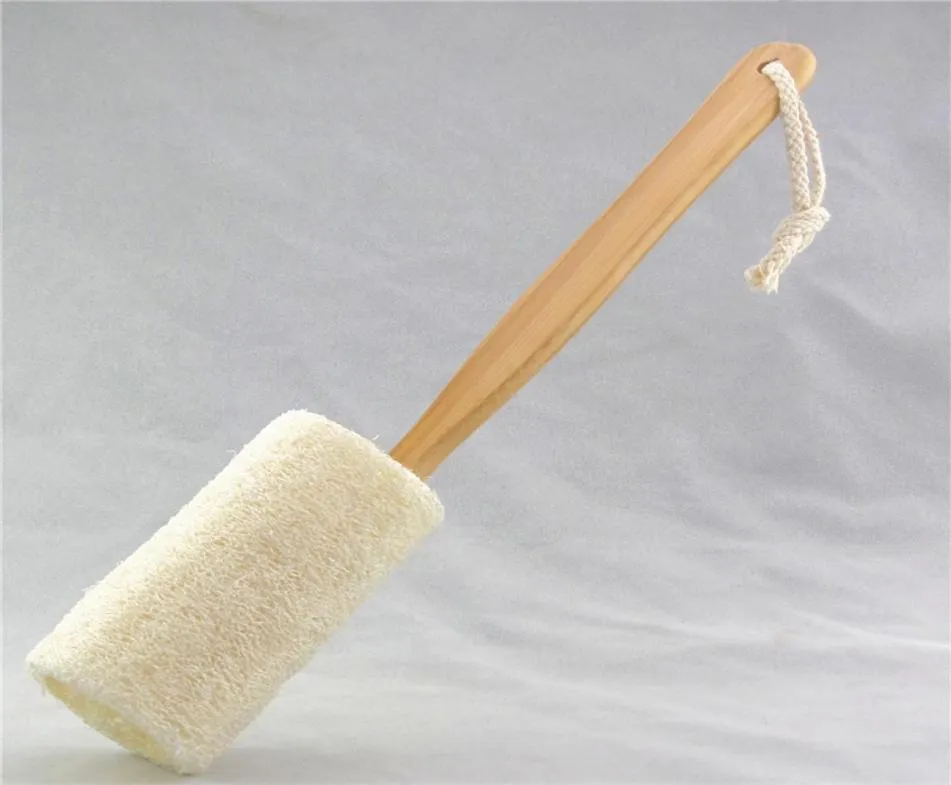 Wooden Handled Natural bath Sponge Loofah Back Scrubber Brush Bath Long Reach Shower Brush 5038 Q24757415