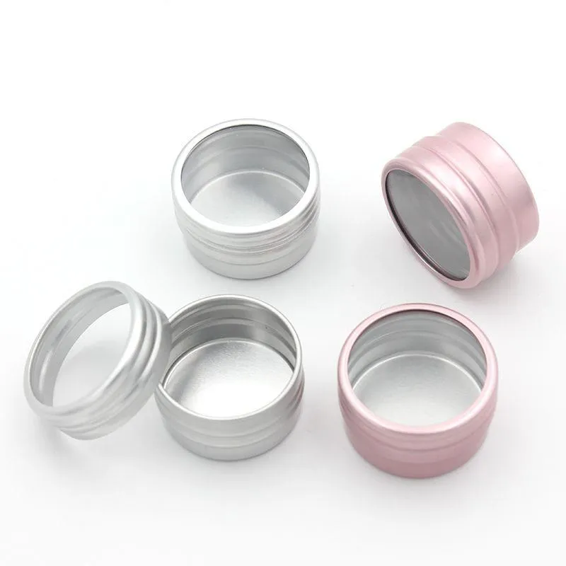 10g Empty Aluminium Cosmetic Bottle Tin Luxury Round Aluminum Jar Can Nail Decoration Crafts Pot Container Ewedx