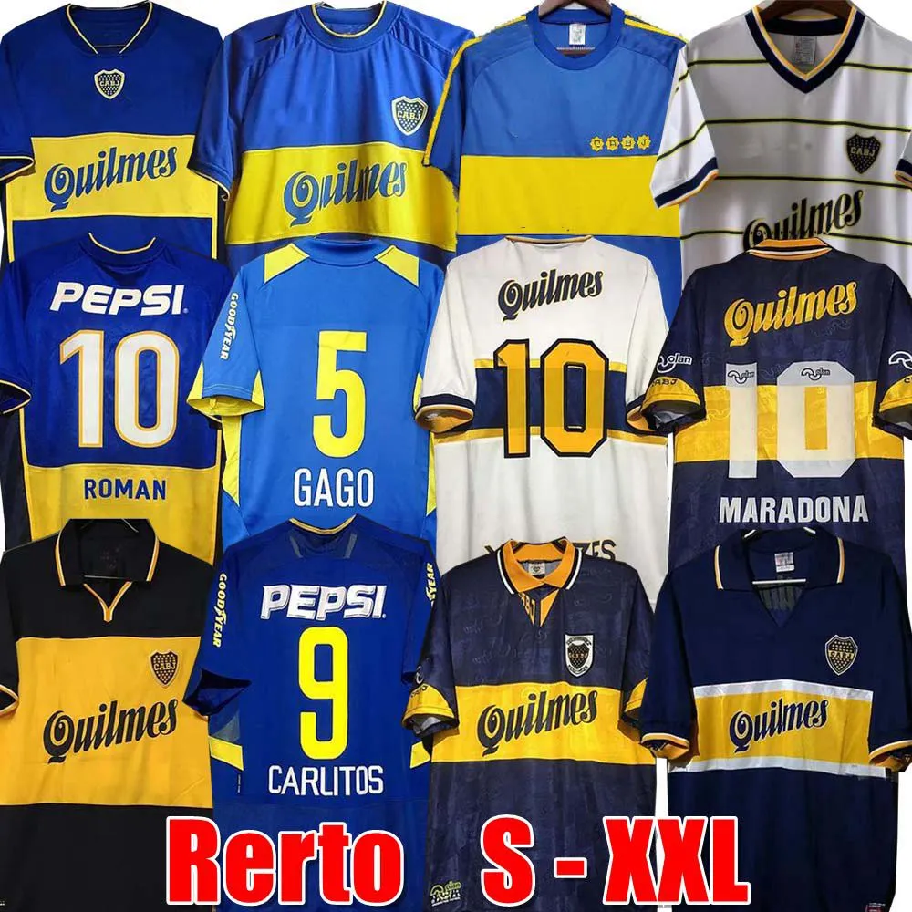 84 95 96 97 98 99 Boca Juniors Retro Futbol Forması Maradona ROMAN Caniggia RIQUELME 2002 PALERMO Formalar Maillot Camiseta de Futbol 99 00 01 02 03 04 05 06 1981 07