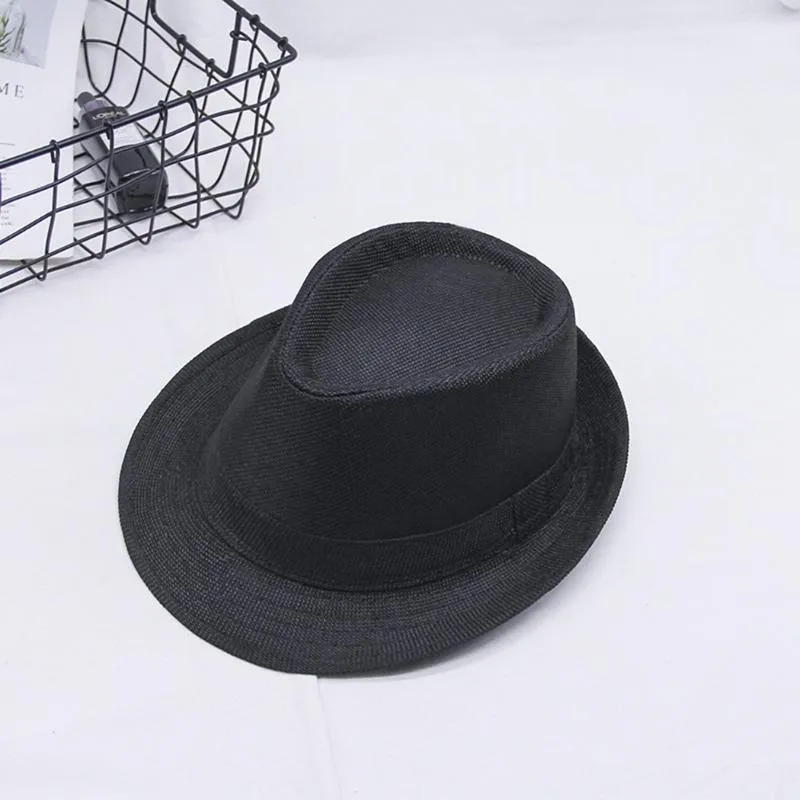 Stingy Brim Hats England Classic Headwear Men Jazz Gentleman Retro Fedoras Dance Solid Wild Hat Foldable Caps Accessories