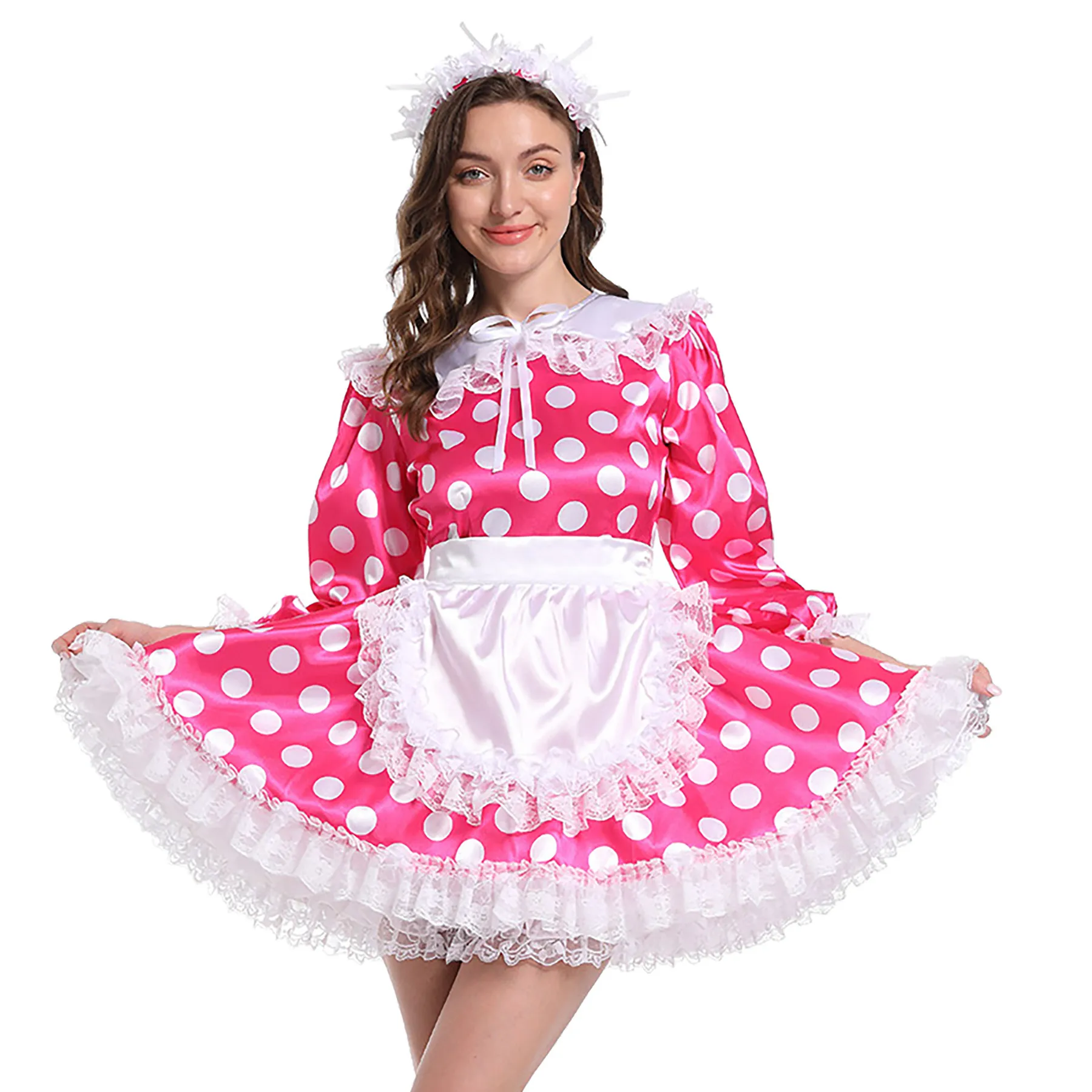 fitted lace wedding dress Maid Outfit Cute Uniform Long Sleeve And Short Sleeve Cosplay Costume For  Sale – Rolecosplay main image 0