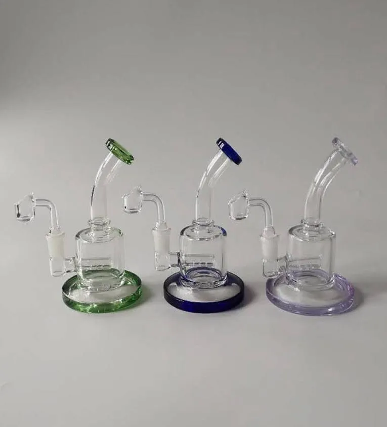 Mini Glass Bongs Small Dab Rigs Inline Percolator Water Pipe 6 Inch Thick Bong med 4mm Quartz Banger CS1817348063