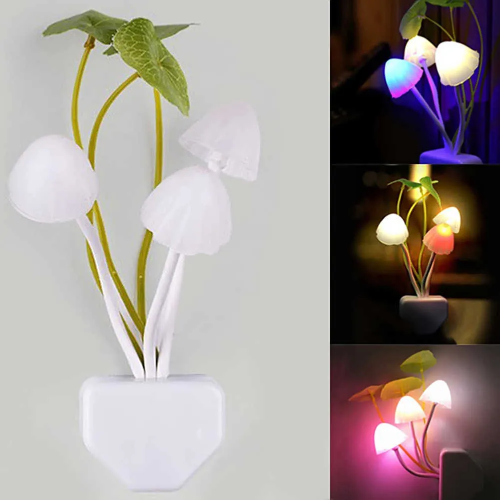 Lights Colorful Night Light Control Induction Avatar Mushroom Lamp European Style Plug Adapter LED Energy Saving Home Decor AA230426