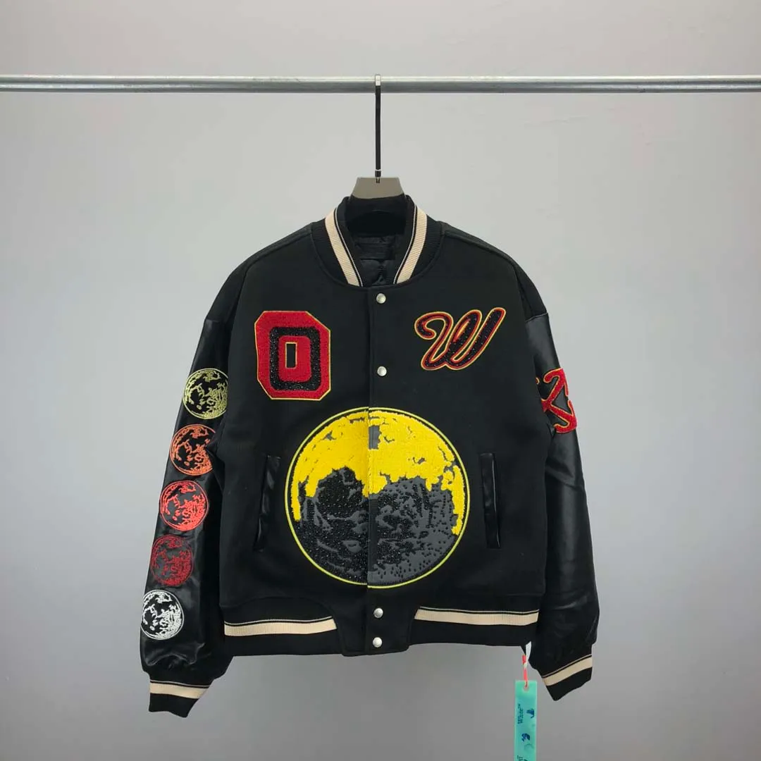 Katoen designer jassen bomber heren windjack varsity Heren Baseball Hip Hop Harajuku Brief Patchwork Leer tianma borduurwerk Streetwear Mannen Unisex Jassen#023