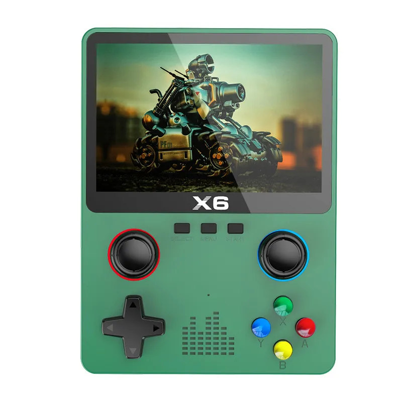 X6 Konsol çift joysticker gba arcade retro retro retro iki oyunculu el HD 3.5 "büyük ekran emülatörü