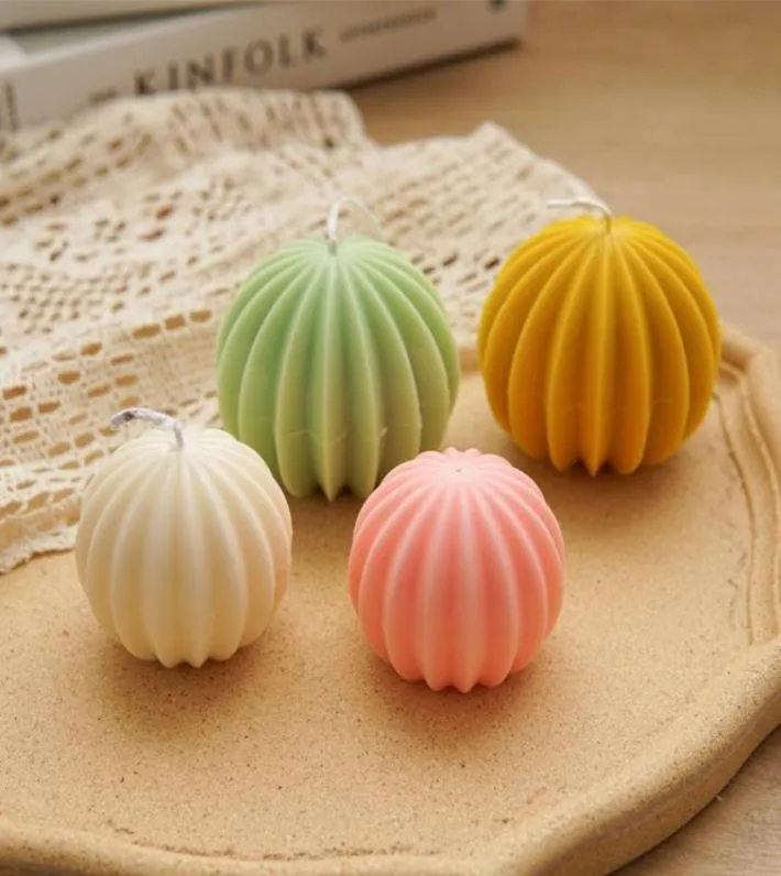 Craft Tools 3D Round Rack Spherical Candle DIY Plastic Mold Cactus Geometric Line Ball Making Molds9134237