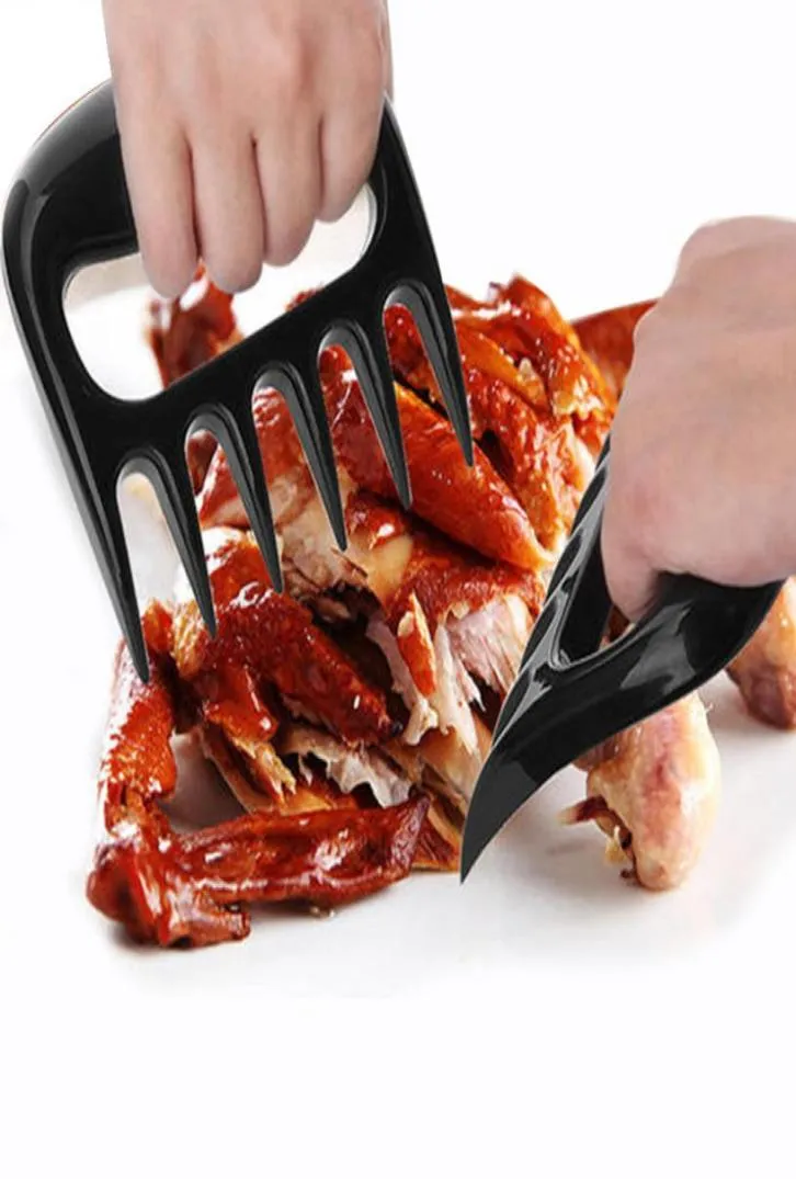 Artigli di carne di carne nera forchette di plastica bbq shredder pollo separatore facilmente pulito usi utensili da cucina barbecue1797206