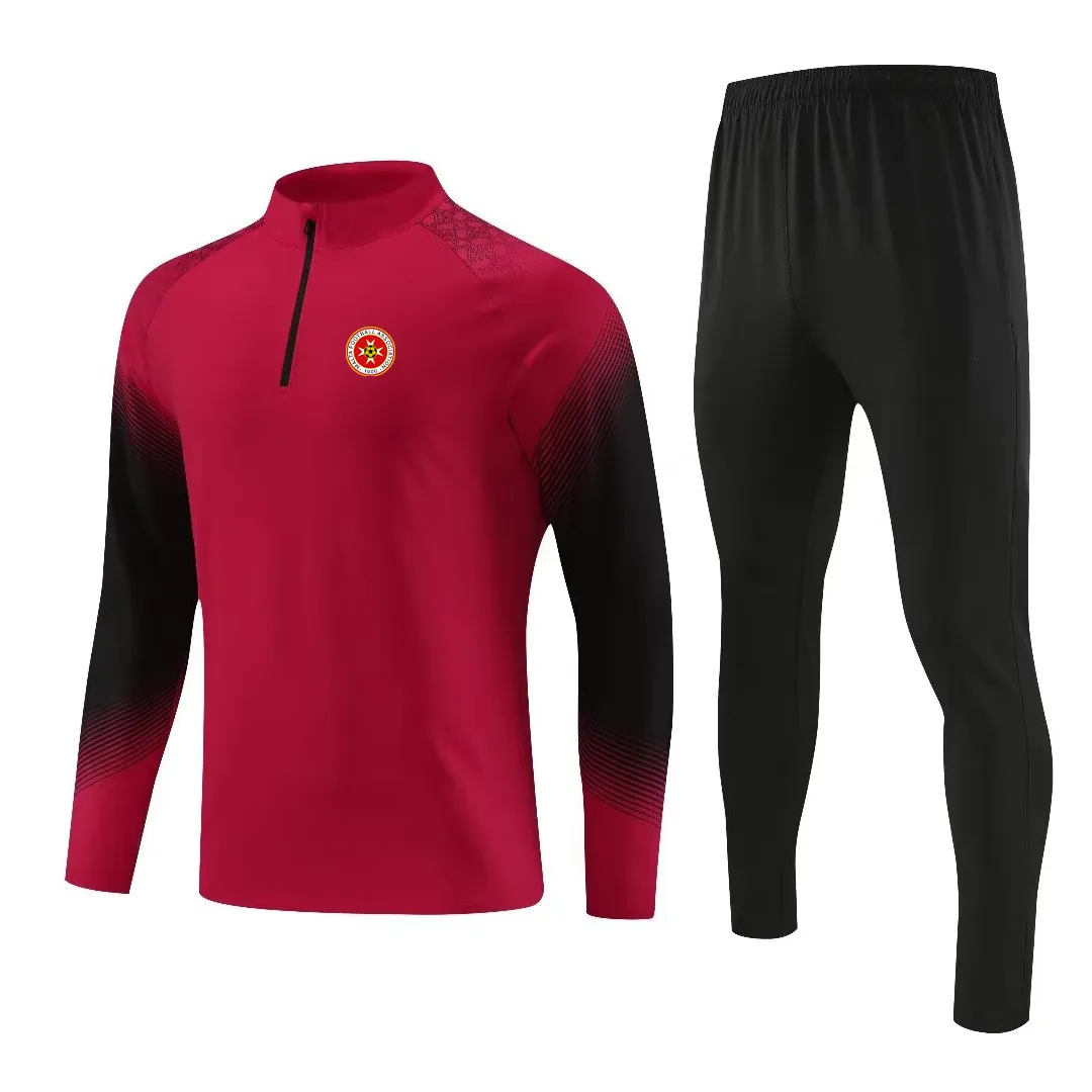 Malte vêtements de sport pour hommes vêtements d'entraînement en plein air adulte semi-fermeture éclair respirant sweat jogging décontracté à manches longues costume