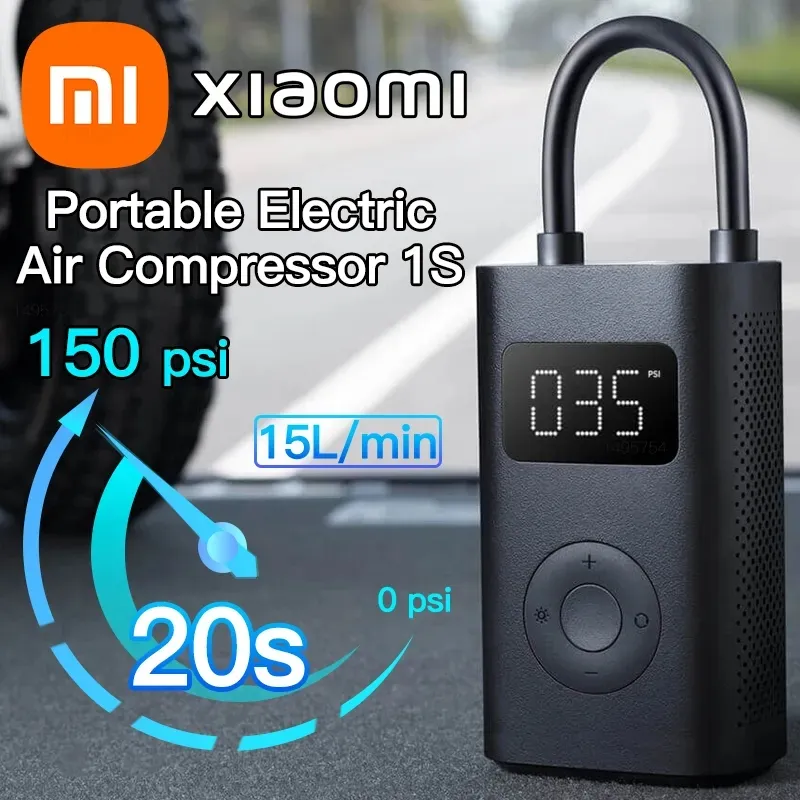 Xiaomi Mijia Taşınabilir Elektrikli Hava Kompresörü 1S Şişman Bisiklet Araç Lastiği Futbol Basketbol için Akıllı Ev Hava Pompası