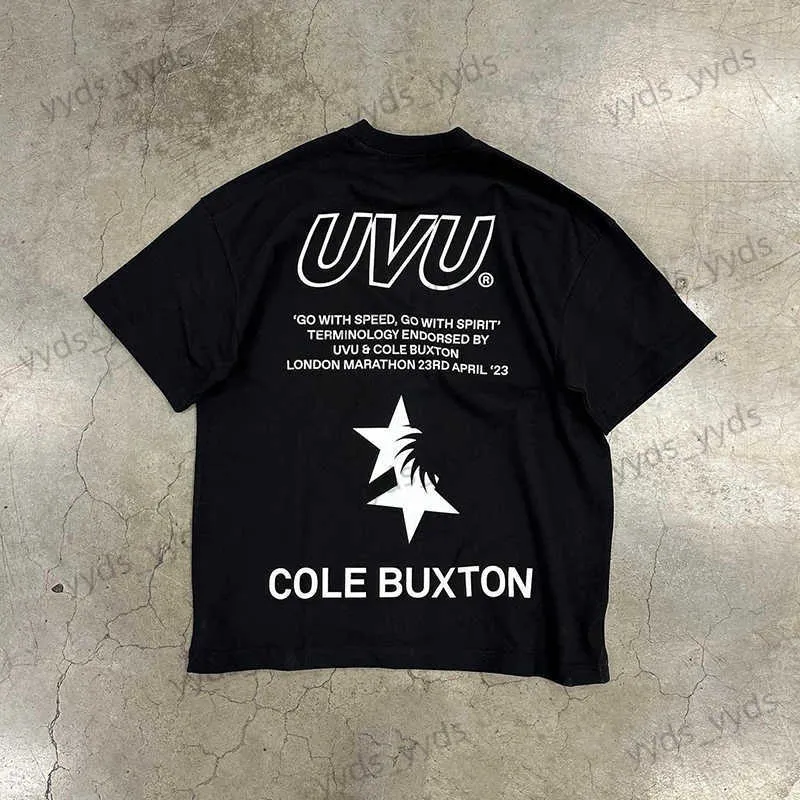 24Ss Дизайнерские футболки Cole Buxton X UVU Уличная мода Бренд CB Футболка с буквенным принтом Негабаритная футболка с вышивкой Cole Buxton Summer Bre 3717