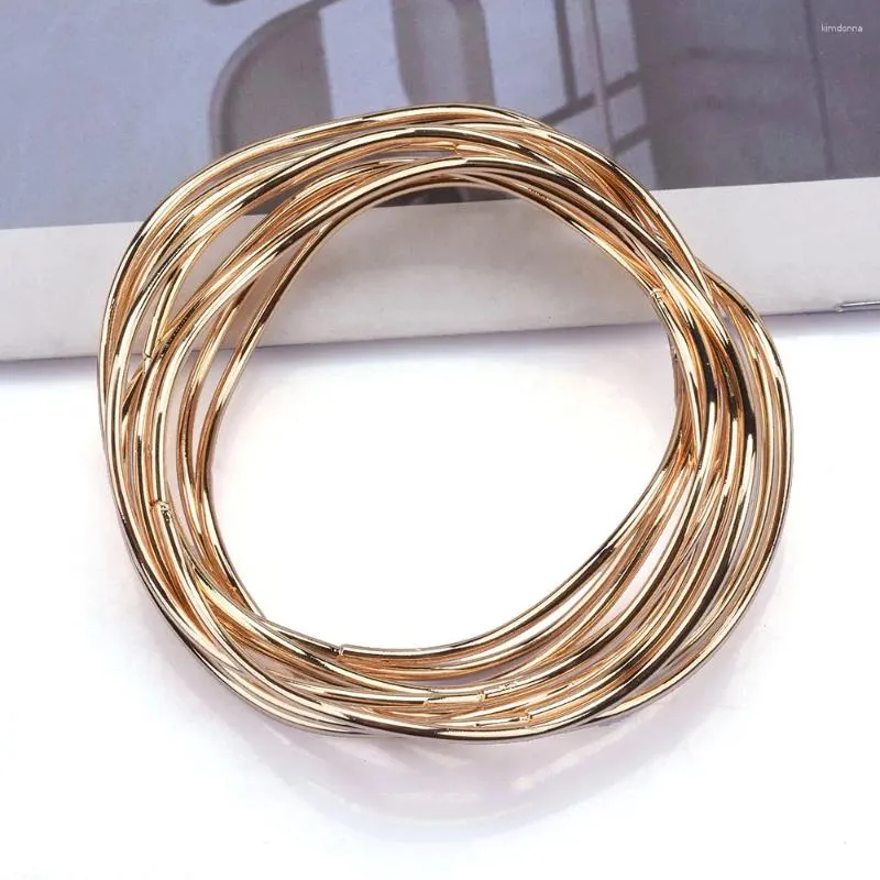 Bracelets de charme 2023 Gold Silver plaqué de métal irrégulier Circle Cercle combiné Femmes Rétros Répust