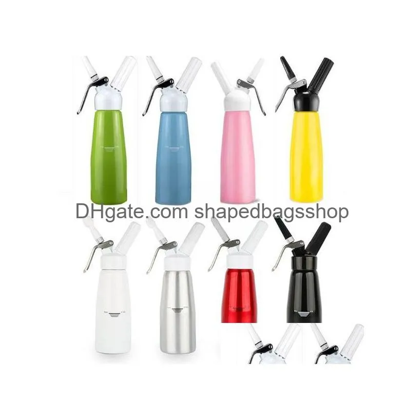 Outils de crème glacée Distributeur d'outils de crème glacée de 500 ml Whipper fouetté Artisan avec buses de décoration en aluminium Drop Delivery Home Ga Dhrmd