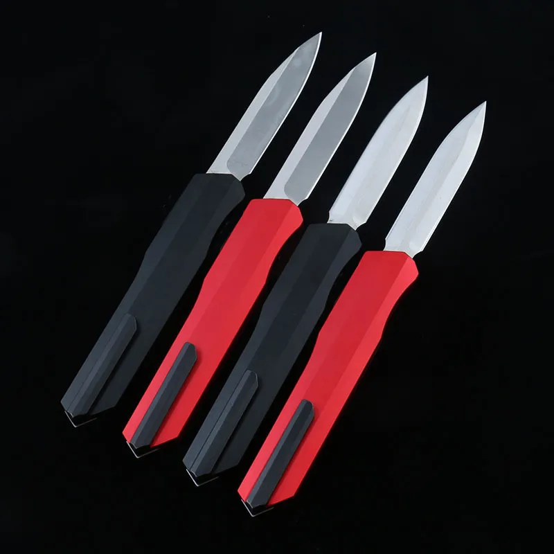 DQF-version Miro-Cr Combat US Italian Style Knife Self Defense Tactical Stone Washing D2 Blade 6061-T6 Aluminium Handle EDC Outdoor Camping Fighting Mt Knives