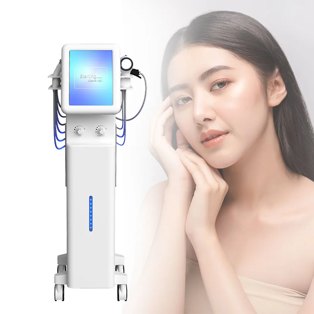 Pulvérisateur pour le visage professionnel humidité cutané rajeunissement du visage nettoyage du visage hydroélectrique Dermabrasio Oxygène Jet Peel Machine 11 en 1 RF Fractional Beauty Equip