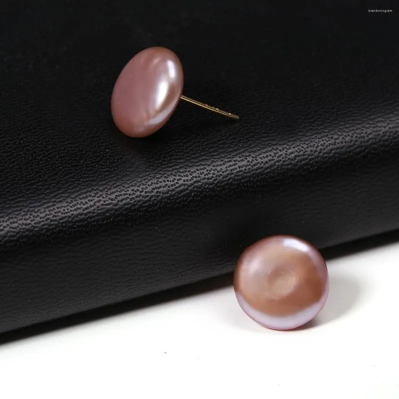 Stud Earrings Wholesale Natural Baroque Pearl Buttons Shape Polished Earring For Women Trendy Party Wedding Jewelry Gifts