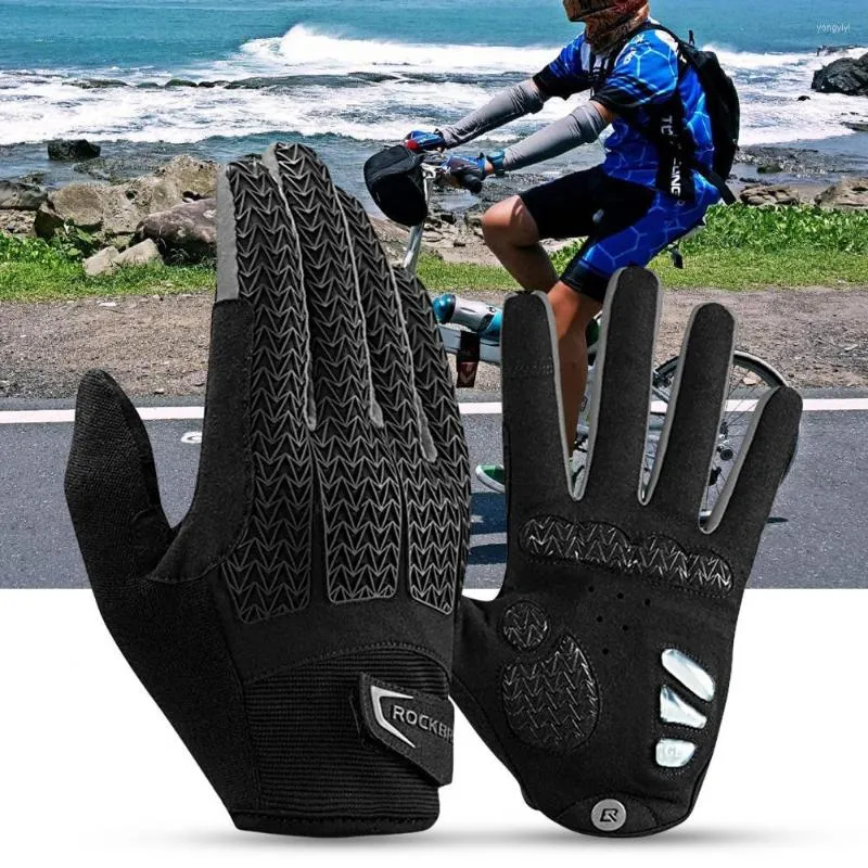 Gants de cyclisme 1 paire unisexe anti-dérapant Absorption écran tactile moto vélo pour Sports de plein air