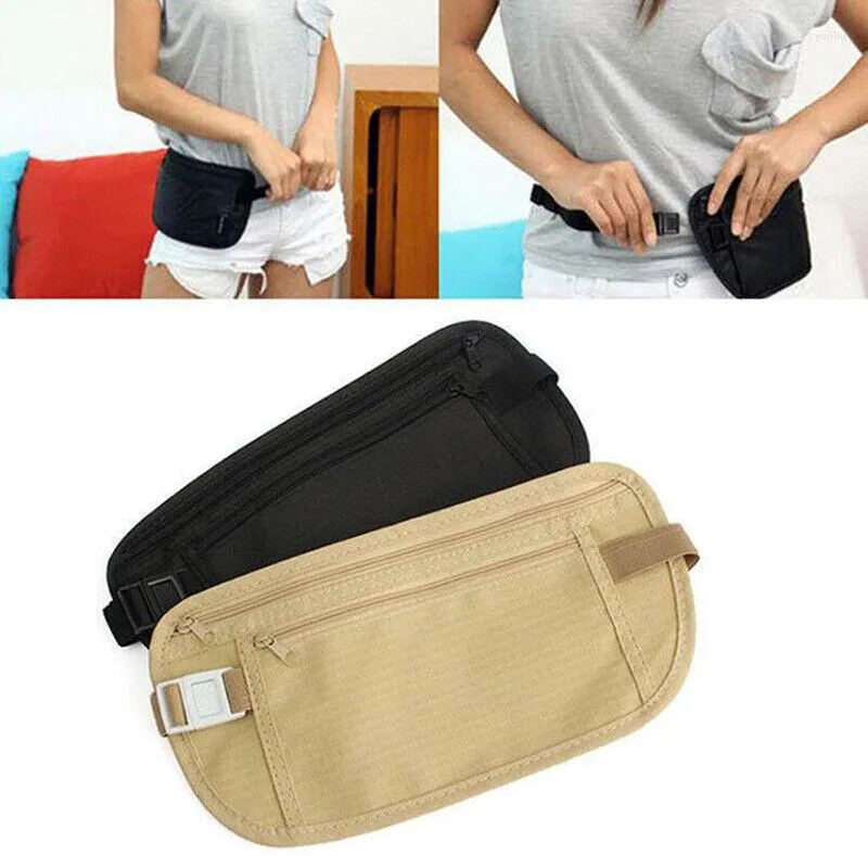 Sacs de plein air Portable voyage argent ceinture caché taille sécurité portefeuille sac passeport pochette ID titulaire stockage sport étanche