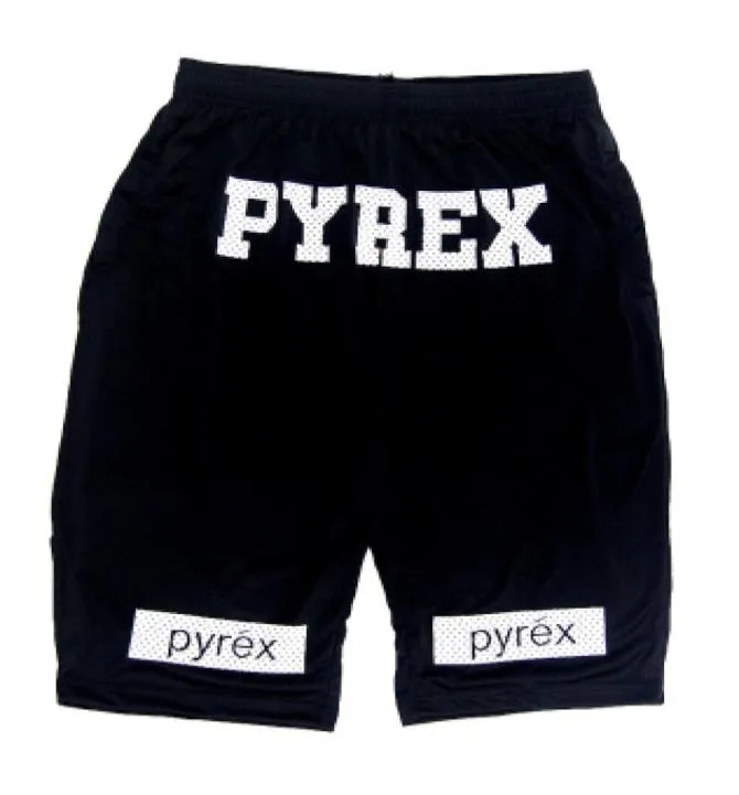 Pyrex 남자 반바지 브랜드 브랜드 패션 스트리트웨어 힙합 반바지 남자 블랙 레드 캐주얼 스포츠 탄성 허리 반바지 3097641