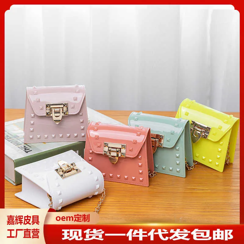 Genuine Leather Valentins Handbag Women's Mini Jelly Women's Chain Small Square Small Fresh Red Women's XFP2Y