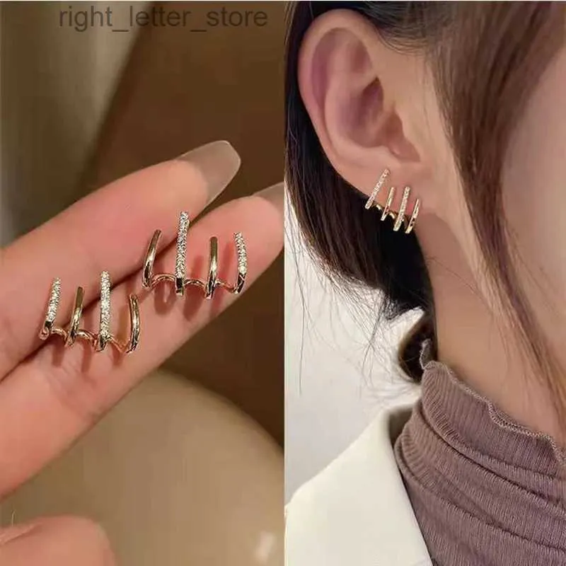 Stud koreansk stil klo örhängen fyrpong inställning örhängen öron smycken retro utsökta kvinnor mode flerskiktsörhängen yq231128