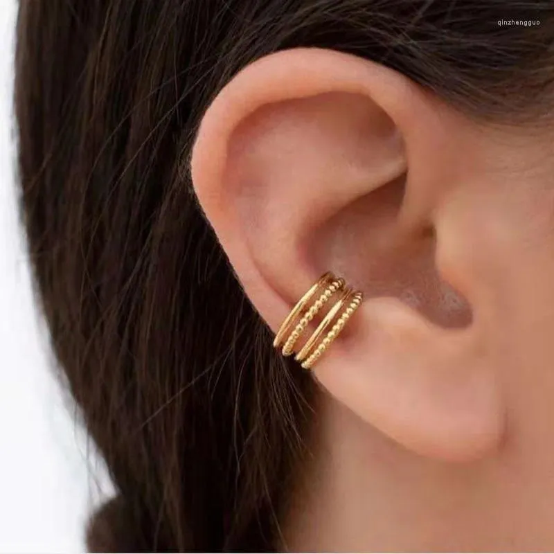 Kolczyki na stadnina 2023 Koreańskie mankiet uszy Modna kolorowy klip dla kobiety jedna para klipsy bez przekłute uszy biżuteria ze stali nierdzewnej