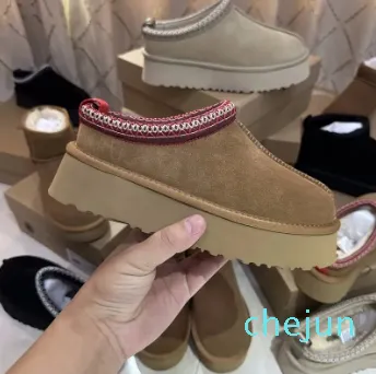 Mentiras clássico feminino chinelos bota de neve designer tasman marrom quente botas de inverno senhoras plataforma pele à prova de vento