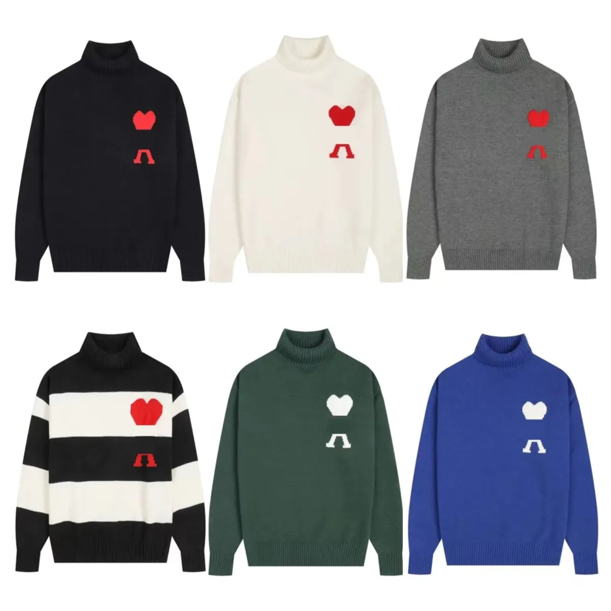 Designer Woman Autunno/Inverno Pullover Pullover Heart Cuore ricamato Jacquard Paris Fashion Casual Knitwear Casual Amis for Men Women