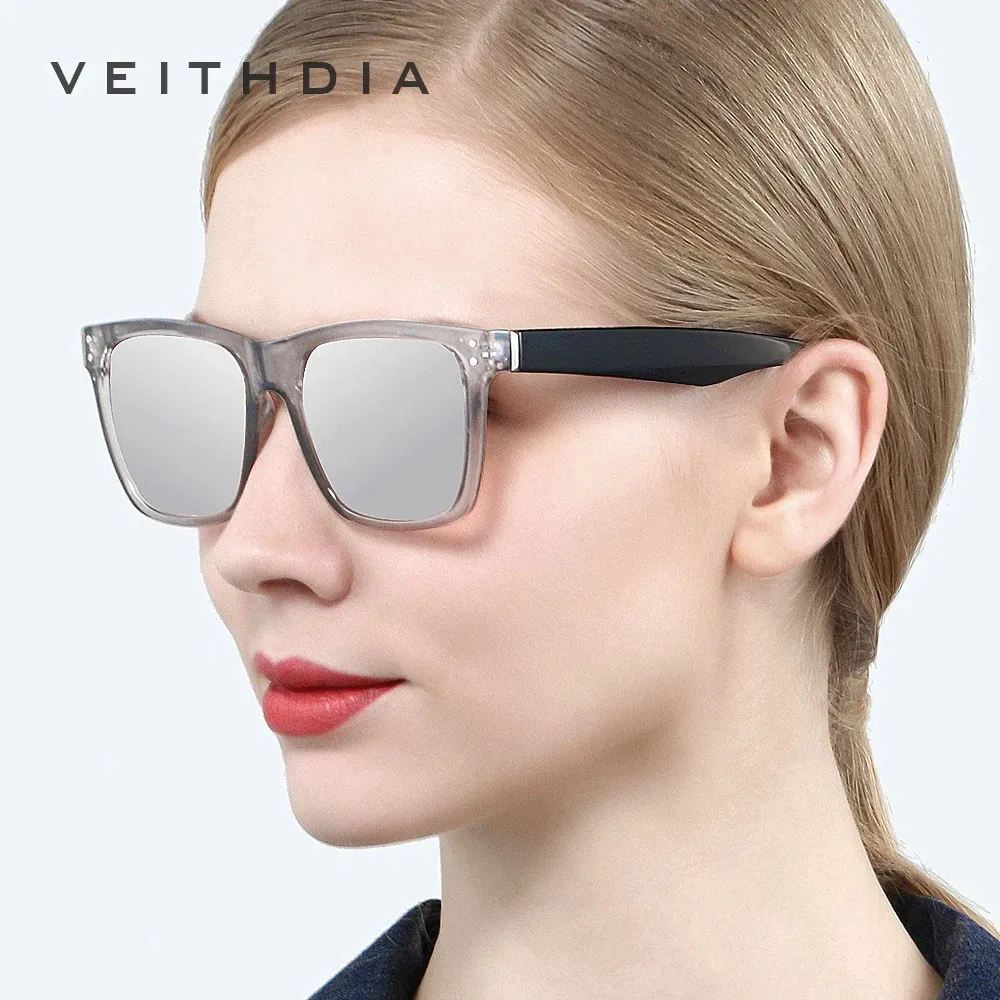 Solglasögon veithdia mode solglasögon kvinnor män unisex solglasögon utomhus pochromic polariserade fyrkantiga spegelglasögon för kvinnlig V7018 231128