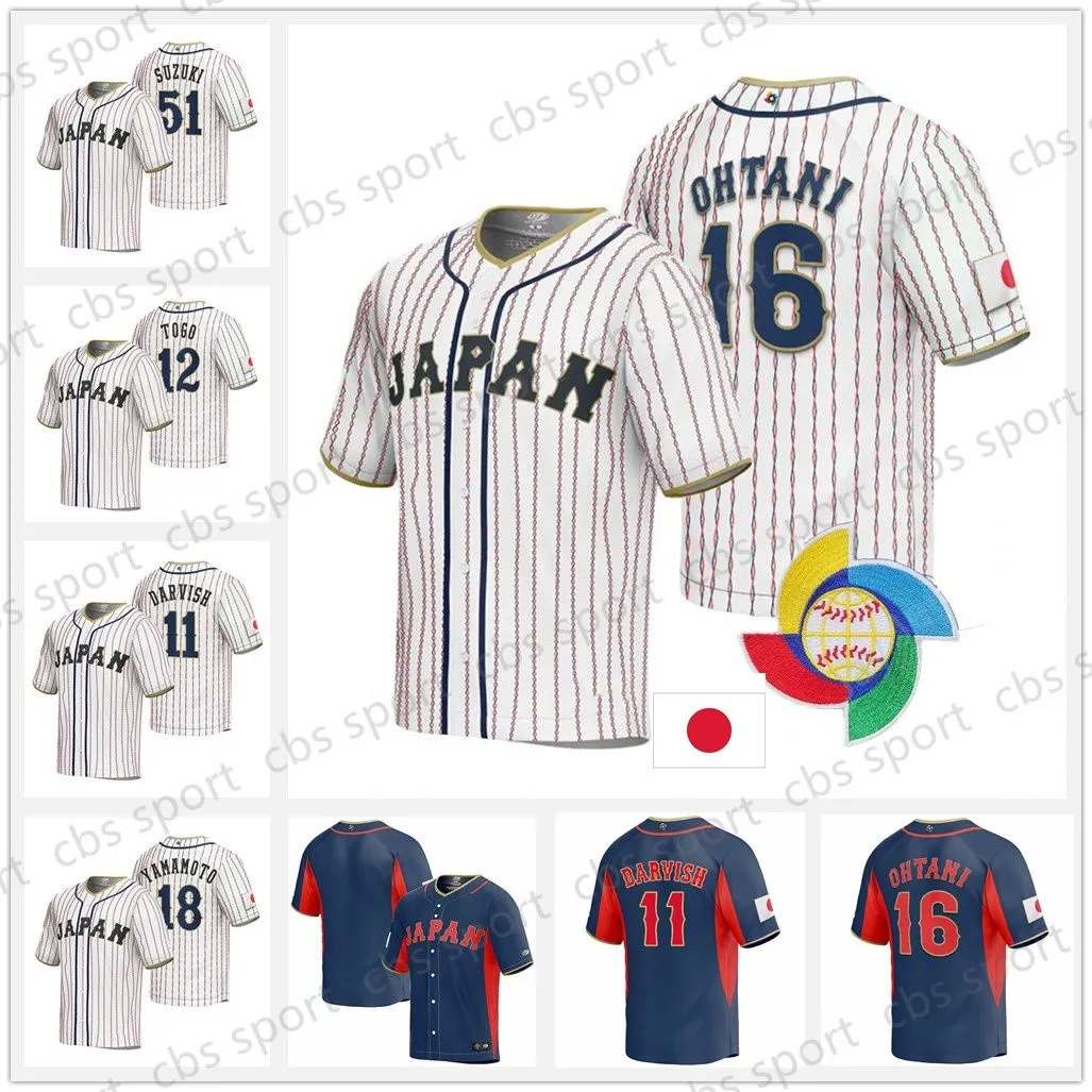 WBC 2023 Japan Baseball Jerseys, Stitched, Yu Darvish, Shohei Ohtani